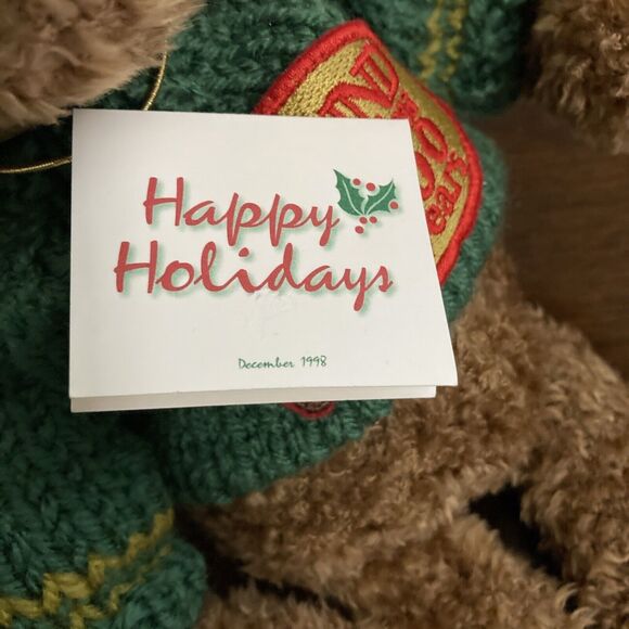 GUND 100 YEARS CELEBRATION Teddy Bear 9676 PLUSH 1998 NWT GREEN SWEATER - Picture 15 of 16